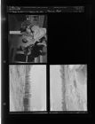 Formica plant; Playing guitar on porch (3 Negatives) (August 30, 1957) [Sleeve 64, Folder d, Box 12]
